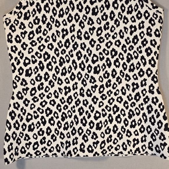 Theory Womens Stretch Leopard Print Tight Knit Round Neck Tank Top Medium - Picture 5 of 10